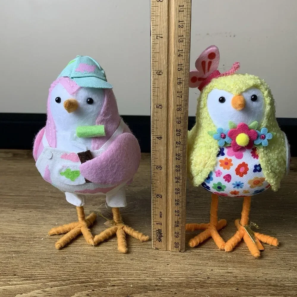 Featherly Friends Felt Bird Set of 2 Spritz Scribble & Hue Decor